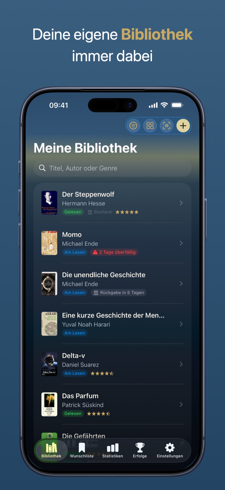BookSafe Bibliothek auf dem iPhone